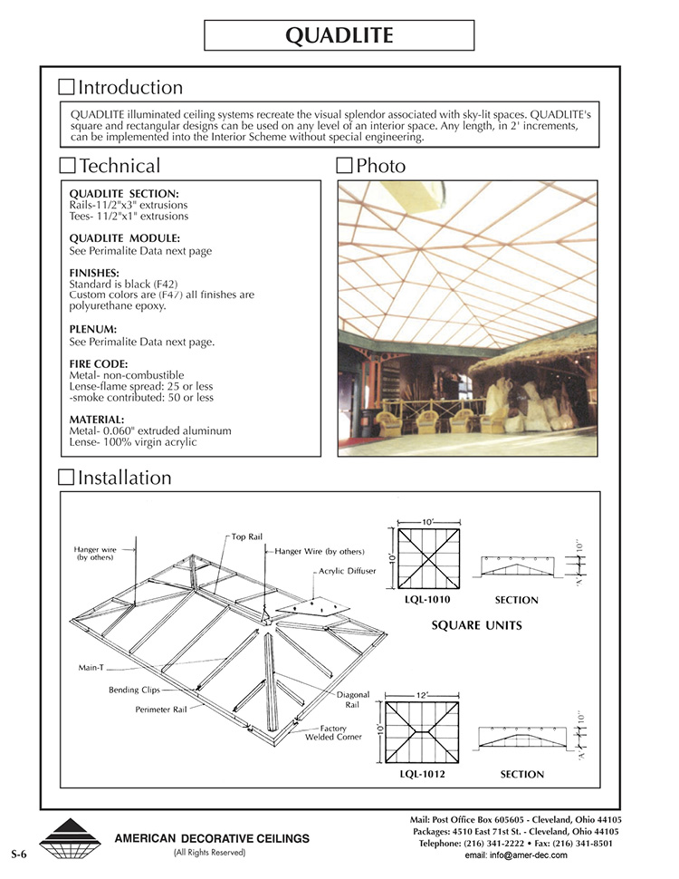 Quadlite Ceiling Cut Sheet page 1