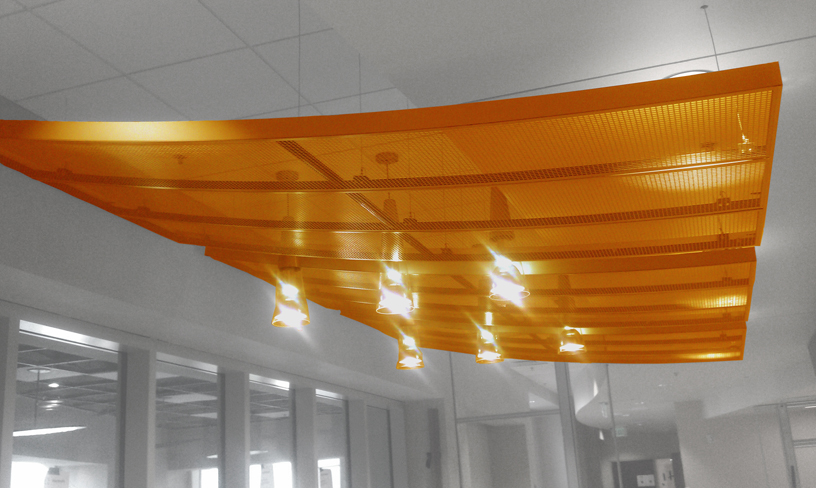 The Wave 3 D Ceiling System--Concealed Grid Configuration