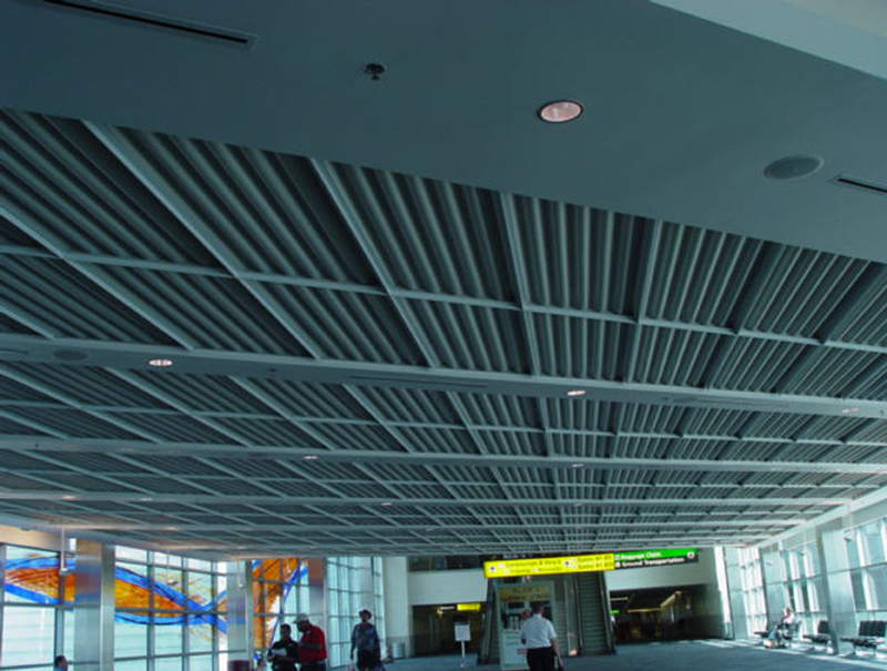 Corrugated Metal Panel Ceiling and Sound Abosorptive Wall Panels
